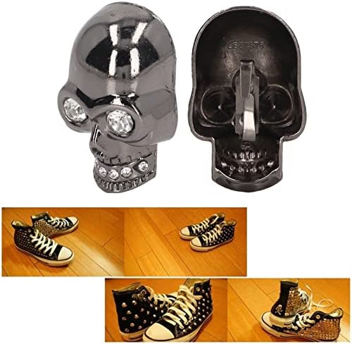 PSSOPP 10 PCS Squeleleton Cabeça de cabeça, Botões decorativos de crânio de crânio punk Botões decorativos