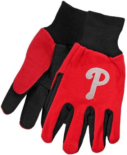 MLB Philadelphia Phillies luvas de dois tons, vermelho/preto
