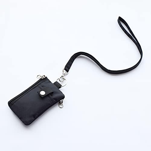 CHENPRX Minimalist RFID bloqueando uma pequena carteira com janela de identificação, carteira de Id Id de Zip