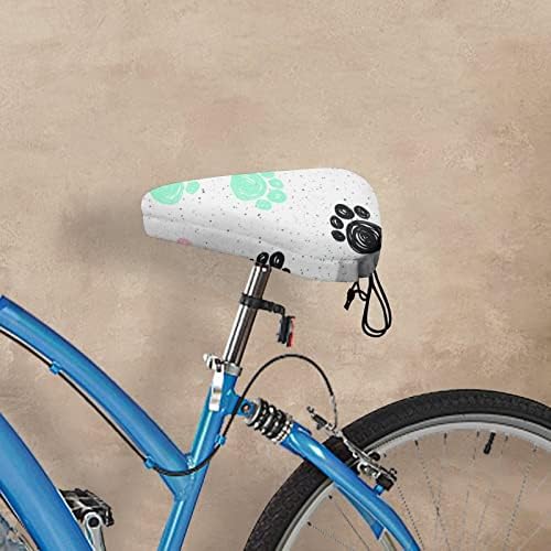 Doodle floral, tampa de bicicleta à prova d'água e cobertura de sela macia ajustável à prova de poeira