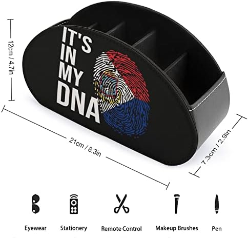 Está no meu DNA holandês Saint Martin Flag Leather Remote Control Titular com 5 Compartimentos Bandeja