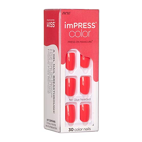Kiss Impression color pressione manicure, kit de unhas em gel, tecnologia PureFit, comprimento curto,