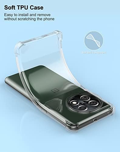 FOLUU PARA ONEPLUS 11 CASE, para o OnePlus 11 Caixa de telefone Limpa, cantos reforçados com