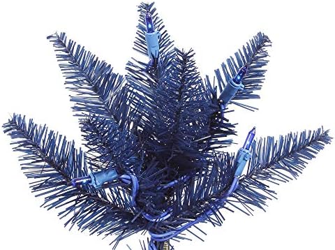 Vickerman 6.5 'Navy Blue Fir Artificial Christmas Tree, luzes azuis iluminadas por dura, decoração