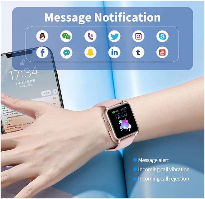 Maxtop Smart Watch Compatible iPhone Android, Rastreador de fitness Relógio com o monitor de freqüência