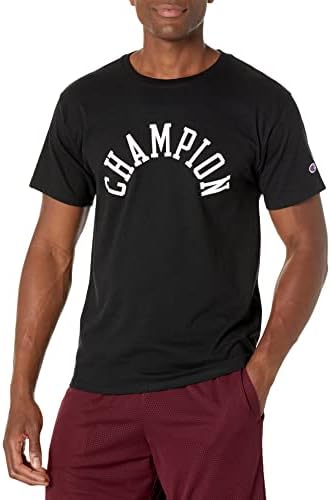 Camiseta masculina de campeão, camiseta de algodão masculina, camiseta masculina de peso médio, camiseta