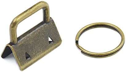 Fujiyuan 50 conjuntos de 25mm 1 Chave de pulso FOB Pulseira de pulseira Pulseira de pulseira com anéis de