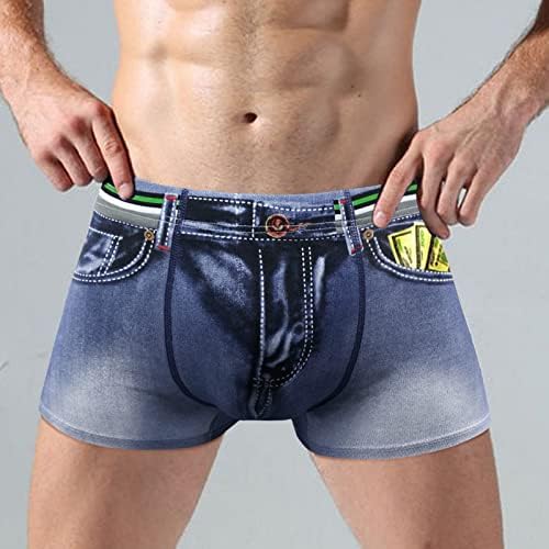 Shorts de boxer bmisEgm para homens embalagens de roupas íntimas impressas de roupas íntimas casuais de algodão