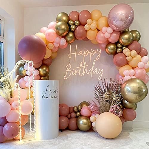 Balões empoeirados rosa 5 polegadas 50 pcs decoração de festa de bebê rosa rosa rosa feliz aniversário decoração
