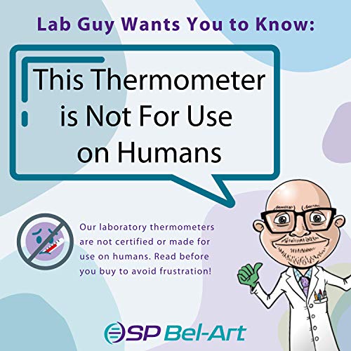 SP Bel-ART, H-B LEAD FÁCIL Termômetro líquido em vidro calibrado individualmente; -20 a 110 ° C, imersão