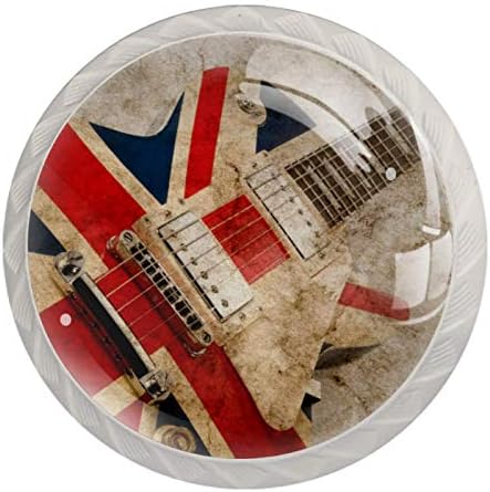 Grunge Ideal Grunge bandeira britânica gaveta de porta de guitarra Pull Handle decoração de móveis