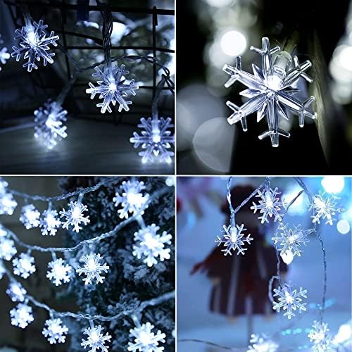 Luzes de flocos de neve de natal de pacote WaterGlide, 50 luminosas de barbas decorativas de natal de