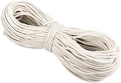 Cordão de algodão natural, jeuihau 328 pés 1/4 polegada de algodão corda, cordão utilitário de corda de