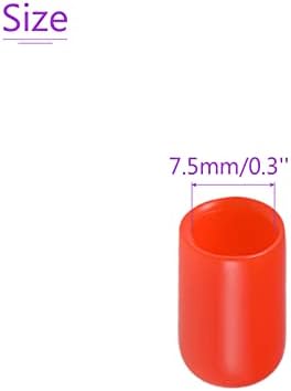 DMIOTECH 50 pacote de 7,5 mm ID Protetores de rosca vermelha Tampas de borracha Tamas parafusos para parafuso