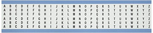 Brady WM-K-O-PK Pano de vinil reposicionável, preto em cartas brancas e consecutivas cartão de marcador de arame