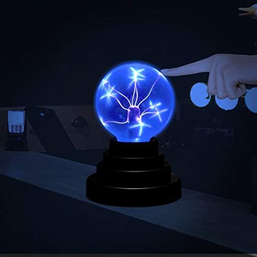 Cozycabin Mini Plasma Ball, lâmpada de plasma de 3 polegadas azul, toque sensível ao globo plasmático