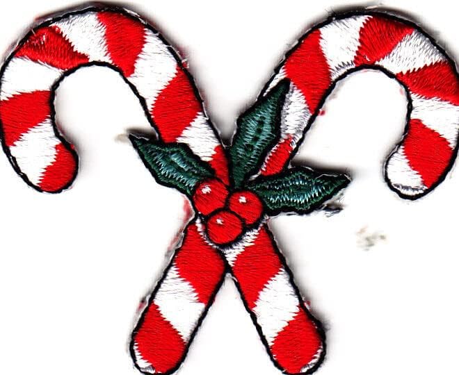 Candy Canes Iron on Patch Christmas Holiday Decoration