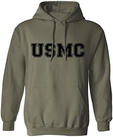 Zerogravitee USMC Athletic Marines Hooded Sweetshirt em verde militar