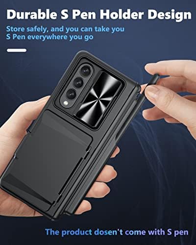 Viaotaily Galaxy Z dobra 3 estojo com suporte de caneta, dobra 3 estojo com proteção de dobradiça e protetor