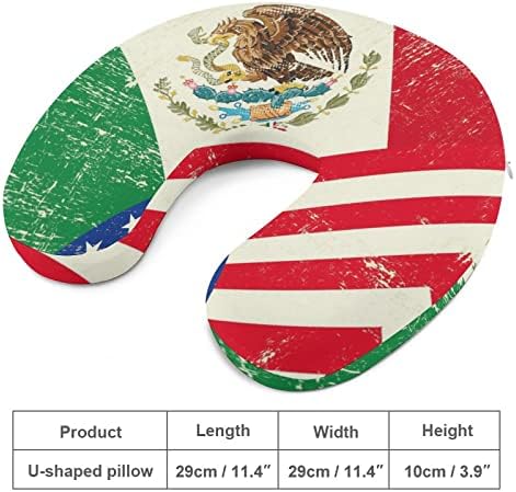 EUA e travesseiro de pescoço para viagens de bandeira mexicana para a forma de cabeça e pescoço suportar o apoio
