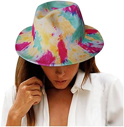 Chapéu amplo de jazz tie-dye feminino chapéu de verão tie-dye trajes impressos de viseira chapéu de senhoras
