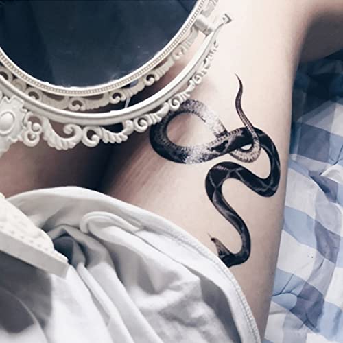 Pusnmi Cool Snake Tattoo temporário Halloween Sexy Snake Tattoos realista para homens Mulheres Kit de tatuagens