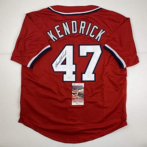 Autografado/assinado Howie Kendrick Washington Red Baseball Jersey JSA CoA