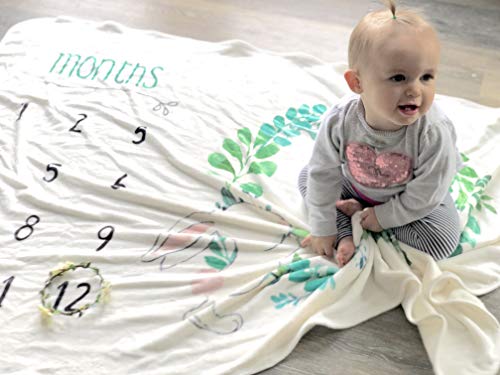 Baby Monthly Milestone Blanket, Monthly Picture Blanket, Garota recém -nascida, Marcador de Mês