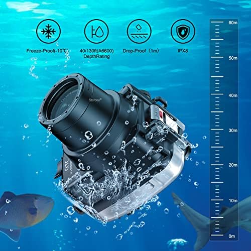 Habitação subaquática do SeaFrogs para Lente Sony A7C de 28-70mm mm 130ft/40m Caixa de câmera impermeável