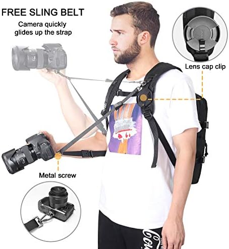 Bolsa de câmera Rangeland com compartimento de laptop de 15,6 ”, suporte para tripé, arnês de câmera