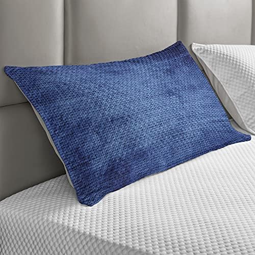 Crupa de travesseiros acolchoados azul marinho lunarable, imagem de textura de estopa desbotada em estilo de griunge