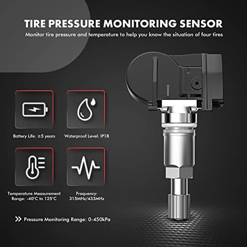 Sensores de monitoramento de pressão de pneu a-premium compatíveis com Volkswagen Jetta Passat Tiguan Golf