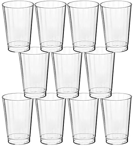 Decorrack 10 copos de plástico, 12 oz de cristal claro -BPA Cups de plástico livre, copo de festa descartável,