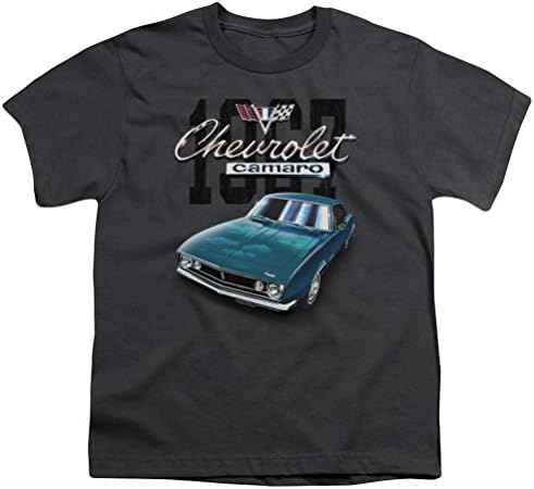 A&E Designs Kids Chevy T-shirt Blue Classic Camaro Youth camisa
