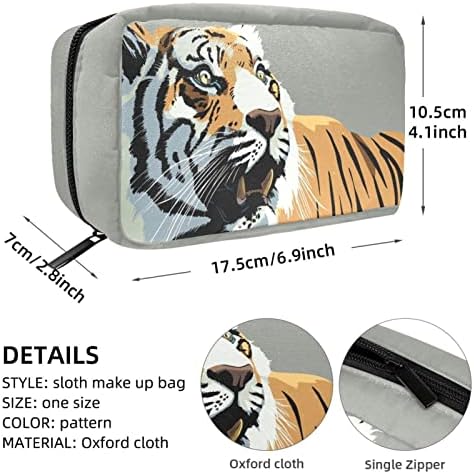 Bolsa de maquiagem inadequada, Tiger Animal Stare dentes de cosméticos selvagens Bolsa
