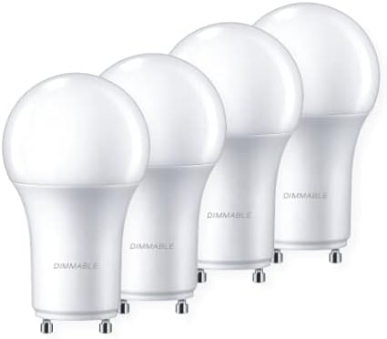 Lâmpada Dysmio A19 LED GU24, 60W Equivalente Dimmable, lâmpadas de trava de torção, 800 lúmens, 5000k - luz