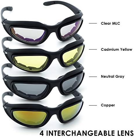 Van Motocicleta Polarizada Ridando óculos de sol Black Frame com 4 lentes para o esporte de atividade ao ar livre