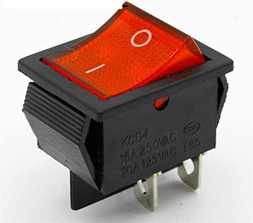 Interruptor de balancim 2pcs/lote vermelho 4 pinos Luz de botão liga/desliga para botão de barco 250V 16A