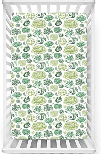 Folha de berço com tema de vegetais, colchão de berço padrão folha de colchão de lençóis de colchão de colchão