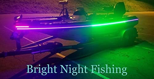 Noite brilhante de 16 pés UV e tira de LED verde, luz de pesca preta, fluorescente, fluorescente,
