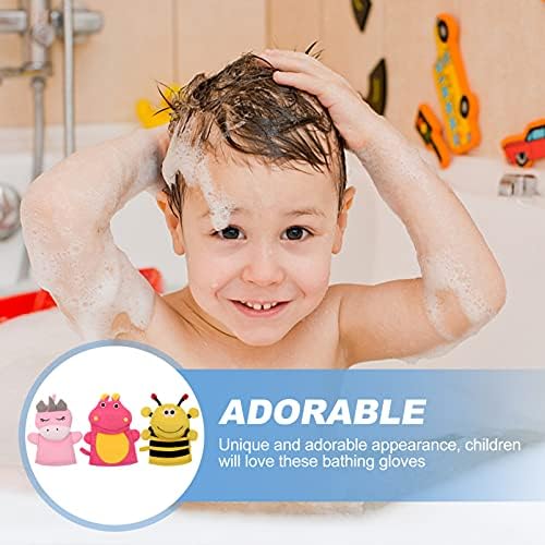 Mobestech Bath Toys 3pcs Banheiro Luvas de malha de banheiro Spa de cor aleatória chuveiro adorável, esfoliante