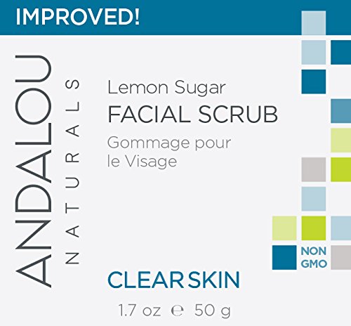 Andalou Naturals Lemon Sugar Facial Scrub, 1,7 onças, esfolia e limpa suavemente para uma tez mais