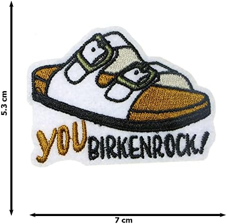 JPT - You Birkenrock Sandals Sapatos Bordados Apliques Ferro/Sewar On Patches Badge Patch de logotipo fofo