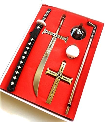 RetsamRadassat 6 peças OP Arma da lâmina de espada Pingente de chaveiro de colar de colar de joias
