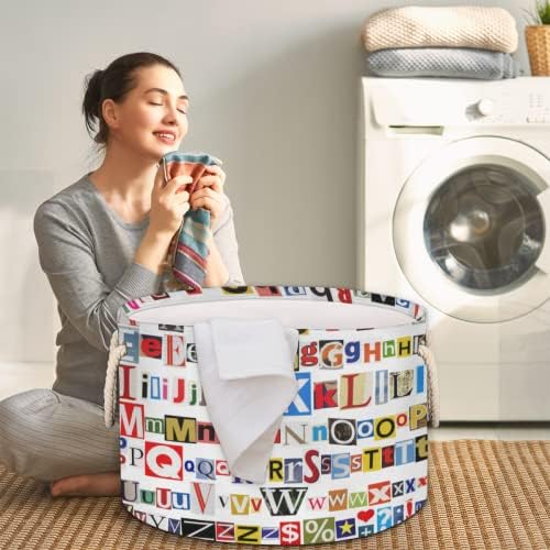Grandes cestas redondas para cestas de lavanderia de armazenamento com alças cestas de armazenamento de mantas