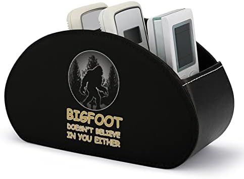 Bigfoot não acredita em seu suporte de controle remoto com 5 compartimentos PU Couro multifuncional Caixa de mesa
