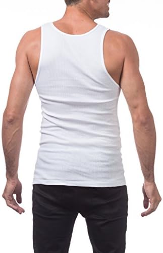 PRO Club Men Ringspun algodão com nervuras A-Shirt