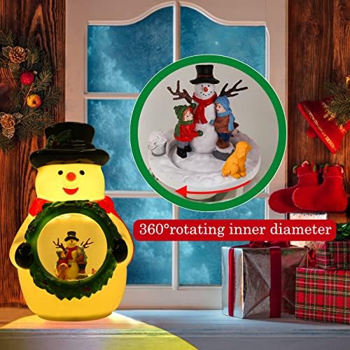 Christmas Snowman Night Light for Kids com o design interno rotativo, USB & Battery Operated