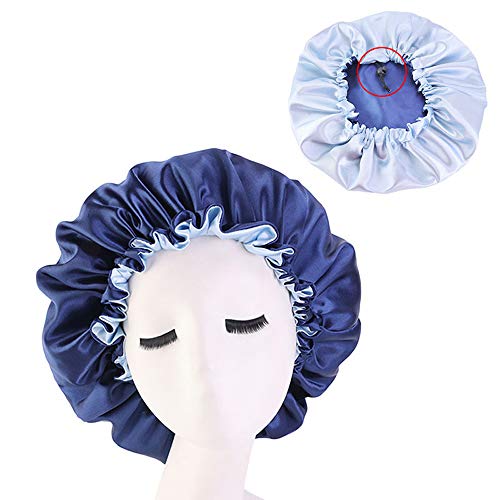 LERTREE 3PCS Mulheres elásticas de cetim Night Sleep Bap Hair Bonnet Hat Chanf Caps de chuveiro
