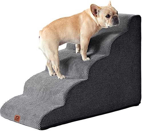 Eheyciga escada para cães para camas altas, degraus de cães de 5 etapas para cães pequenos e